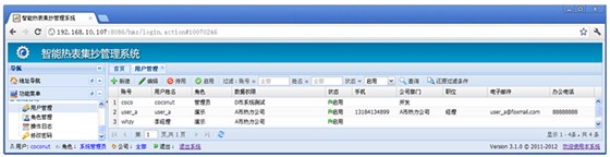 超聲波熱量表用戶(hù)管理